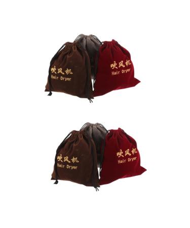 Didiseaon 6 Pcs Hair Dryer Storage Bag Drawstring Storage Bags Velvet Storage Bag Travel Hairdryer Fabric