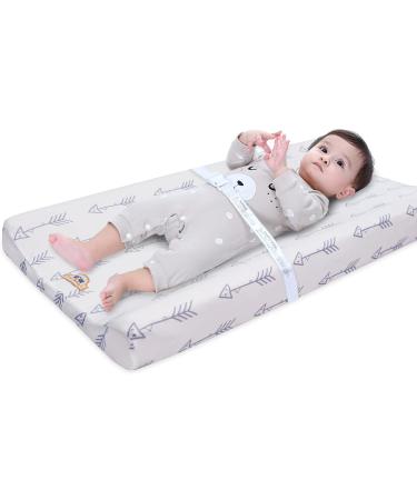 BlueSnail Print Changing Pad Cover Set 2PK - Gender Neutral Gray+White Design - Breathable & Comfortable for Baby Boys and Girls | 2 Pack - Buy Online on GoSupps.com