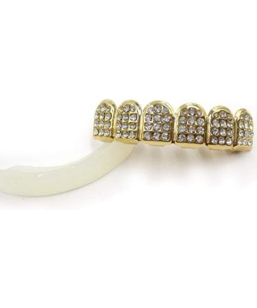Gold-Plated Diamond Grill Teeth for Men & Women | Punk Toothbrushes - Upper & Underside Face Accessories - Buy Online on GoSupps.com