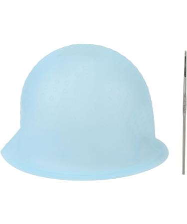 Hair Dye Cap Silicone Hair Highlighting Cap Punching Reusable Convenient Use with Hook Needle for Hair Salon (Blue) - Buy Online on GoSupps.com