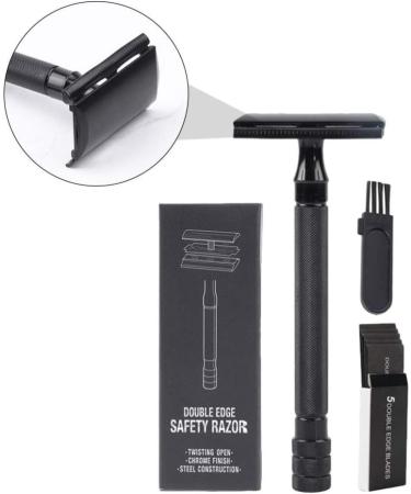Buy Minkissy Facial Trimmer & Double Edge Safety Razor - Perfect Father's Day Gift for Men | Portable Black Bart Razor with Blades - Buy Online on GoSupps.com
