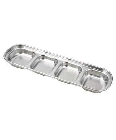 Breakfast Tray Stainless Steel Chili Barbecue Pickles Mustard Bowl Separate Sushi Vinegar Soy Sauce Plate Tableware Food Seasoning Plate. Kitchenware (Color : 4)
