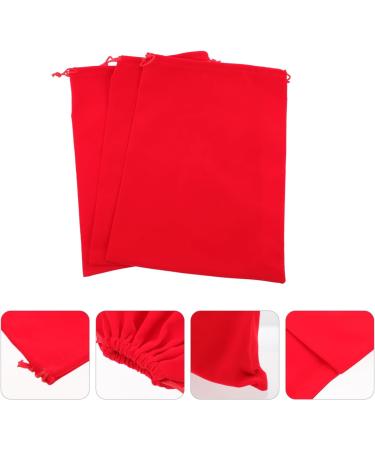 VINTORKY 3pcs Hair Dryer Storage Bag Hair Blower Pouches Large Storage Bag Drawstring Pouches Flannel Red - Buy Online on GoSupps.com