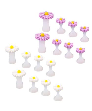 16 Pieces Silicone Toe Separators Daisy Flower Toe Spacers Nail Art Tools Toe Nail Separator for Women Nail Art Pedicure Manicure