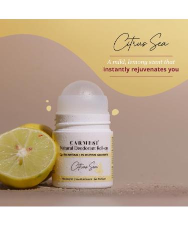 Natural Deodorant Roll On - Citrus Sea | Aluminum & Alcohol-Free | Reduces Dark Underarms & Odor | Pack of 2 for Women | Non-Sticky | 1.69 Fl Oz - Buy Online on GoSupps.com