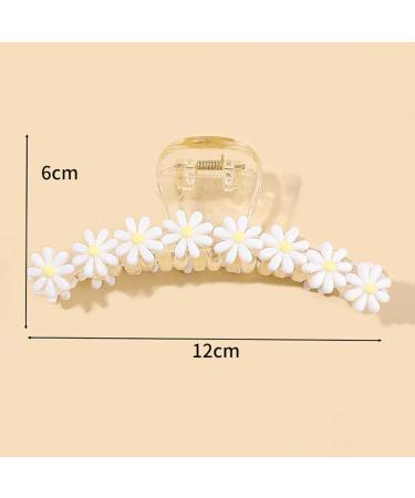 Daisy Hair Claw Clips - 2 Pcs Large Jaw Flower Clamps for Women & Girls - Buy Online on GoSupps.com