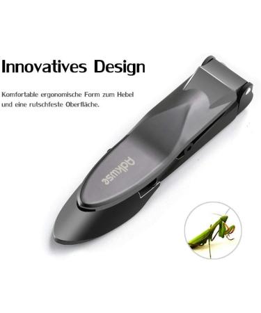Adknic Nail Clips for Men - Large Professional Stainless Steel Nail Clipper with Container | No Mess Nail Cutter & Fingernail Care (Black) - Buy Online on GoSupps.com