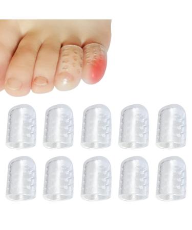 Silicone Anti-Friction Toe Protector Silicone Breathable Toe Covers Little Toe Protectors Caps for Corns Blister Calluses and Pain Relief (10PCS)