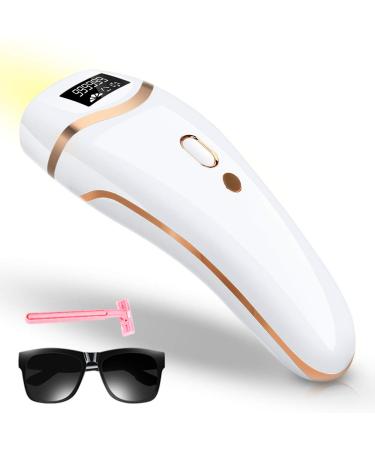 Huieter IPL Hair Removal Permanent Painless Laser Hair Remover Device for Women and Man Upgrade to 999,999 Flashes for Facial Legs, Arms, Armpits, Body, at-Home Use (White)