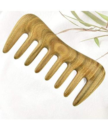GRARRO Wide Tooth Hair Comb - Natural Wood Comb for Curly Hair - No Static Sandalwood Hair Pick Wooden Comb for Detangling - Buy Online on GoSupps.com