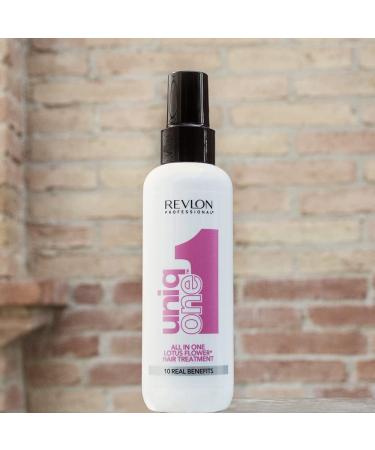 Revlon UniqONE Professional Leave In Conditioner 150ml - Vegan Hair Treatment for Shine & Frizz Control - Lotus Flower Fragrance - For All Hair Types - Buy Online on GoSupps.com