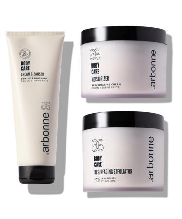 Arbonne BodyCare Cream Cleanser and BodyCare Moisturizer Cream with BodyCare Resurfacing Exfoliator