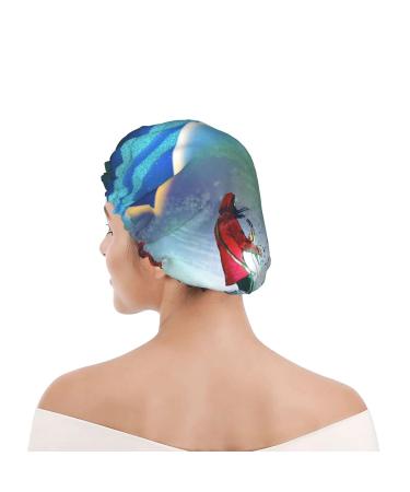 Guitar Girl Printed Shower Cap - Waterproof Bath Cap for Women - Fits All Head Sizes and Hair Textures - Buy Online on GoSupps.com