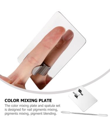 FOMIYES Stainless Steel Makeup Mixing Palette & Spatula - Ideal for Eye Shadow Nail Art & Pigment Blending - Buy Online on GoSupps.com
