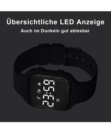 Buy Huyvmay Waterproof Fitness Pedometer Clock - 20-Day Rechargeable Battery Step Counter Watch for Kids Women & Seniors - International Shipping Available! - Buy Online on GoSupps.com