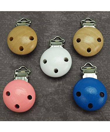 Eco-Friendly Orange Wood Pacifier Clips - Set of 2 | Safe & Stylish Baby Clips for International Shipping - Buy Online on GoSupps.com