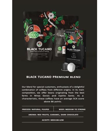 Black Tucano Brazilian Specialty Medium Roast Premium Blend Coffee - Premium 86+ Points Ground - 250g 24 Pack - Buy Online on GoSupps.com