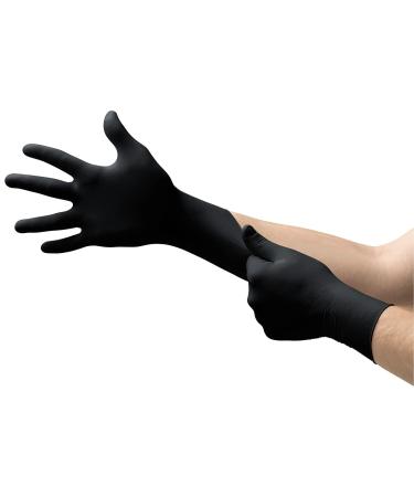 Microflex Onyx N64 Disposable Nitrile Exam Gloves - Medium Black (Box of 100) with Textured Fingertips for Automotive Metal Fabrication - Pack of 100 - Buy Online on GoSupps.com