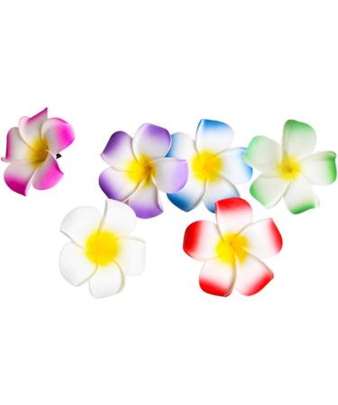 Pretyzoom Hawaiian Plumeria Hairpins - 12-Piece Tropical Hair Clip Set for Beach Weddings & Parties - 9cm Mixed Colors - Buy Online on GoSupps.com