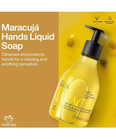 Ekos Maracuj Liquid Hand Soap - 97% Natural Vegan Skin Care - pH Balanced & Essential Fatty Acids - Brazilian Beauty Secrets - 8.4 fl oz - Buy Online on GoSupps.com