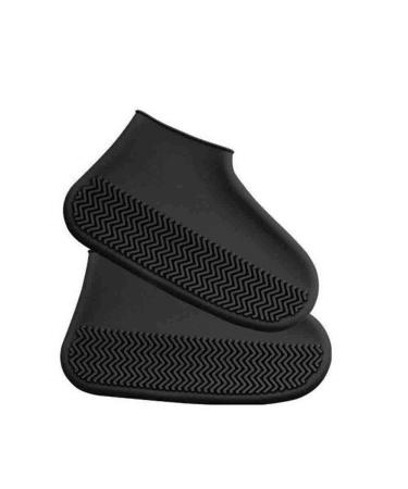 Waterproof Shoe Cover Silicone Water-resistan Unisex Shoes Protectors Rain Boots Overshoes (Medium, Black) Medium Black