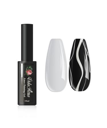 VidaRosa Gel Nail Liner Polish Pen UV LED Painting Gel Polish Set for 3D Nail Art DIY Nail Design Pull Line Pen Nail Drawing Nail Painting Polish for Manicure Salon 10ML White