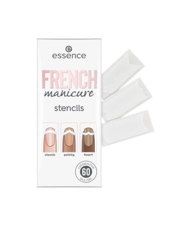 essence FRENCH manicure stencils French manicure No. 01 Walk The Line white without acetone without alcohol without perfume (60 pieces)