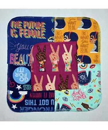 Girl Power Printed Flannel Paperless Towels - Set of 5 (12x12 Inches, 1 Ply) | Eco-Friendly Reusable Towels - Buy Online on GoSupps.com