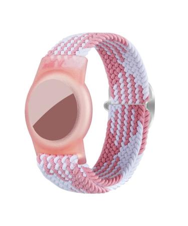 HPHRE Wristband for Kids, HPHRE Bracelet Wrist Strap Adjustable Buckle Braided Solo Loop Stretchable Elastics Watch Band Compatible with Apple HPHRE for Adults Boys Girls -Colorful Pink