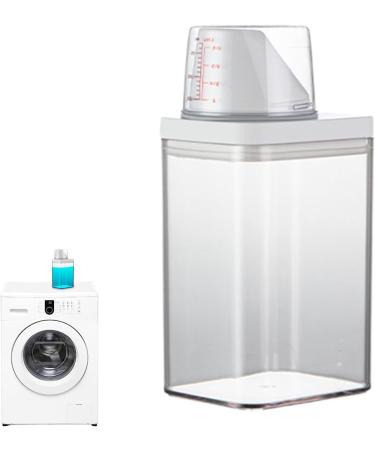 Detergent Dispenser Washing Powder Storage Bottle With Measuring Cup Reusable Washer Fluid Container Detergent Container For Washing Powder Dishwashing Liquid Flour Rice Snacks 1100ml - Buy Online on GoSupps.com