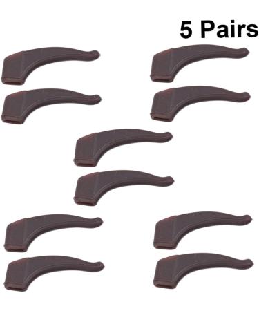 Stobok 5 Pairs Anti-Slip Glasses Holder Pads - Slipproof Sleeves & Bracket Tips for Secure Fit - Brown 3.6x1.6cm - Buy Online on GoSupps.com