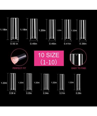 Buy SITELENABY No C Curve XL Nail Tips - 500PCS Tapered Square Flattened Half Cover False Nails for Salons & DIY - Premium ABS Nail Tips - Buy Online on GoSupps.com