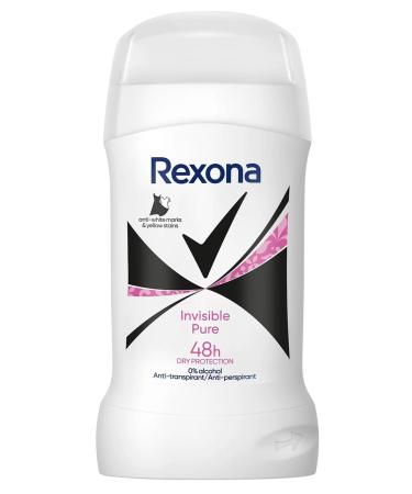 Rexona Rexona Invisible Pure Deodorant Stick 50ml Pack of 6