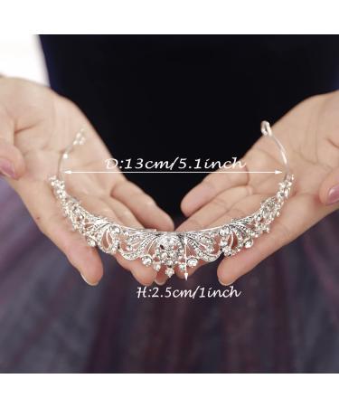 JWICOS Silver Wedding Tiara - Princess Crown for Bride, Rhinestone Birthday Headband for Girls - Crystal Prom Hair Accessory - Buy Online on GoSupps.com
