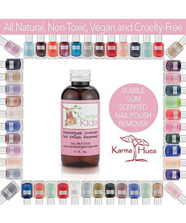 Karma Organic Bubblegum Scented Nail Polish Remover for Kids - Non-Toxic, Vegan, Cruelty-Free, Acetone-Free, Nail Strengthener - 4 fl. Oz - Buy Online on GoSupps.com