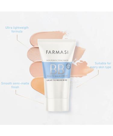 FARMASi BB Cream Full-Coverage Foundation & Concealer 1.7 fl. oz. (Light to Medium) - Moisturizing Beauty Balm for All Skin Types - Buy Online on GoSupps.com
