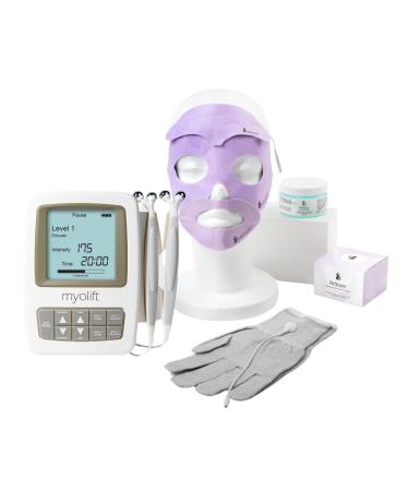 7E Wellness MyoLift Mini Bundle Mini Microcurrent Facial Device with Conductive Eye Mask Forehead & LipMasks Conductive Gloves & RestoreGel Non-Invasive Skin Care for Anti-Aging & Skin Tightening