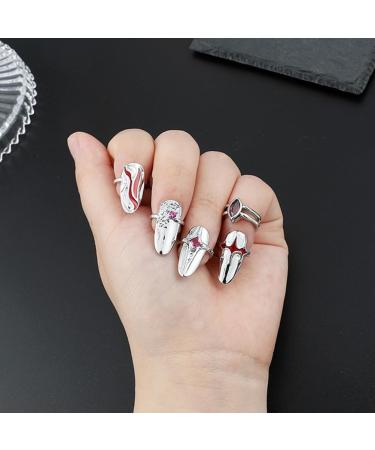 minkissy 3 Sets nail ring Finger Jewelry Women Ring Gift rings for women Finger Tip ring for women nail jewels women s rings red suits womans rings ladies gifts Zinc alloy white girl Miss 2X0.9X0.9CMx3pcs Whitex3pcs - Buy Online on GoSupps.com
