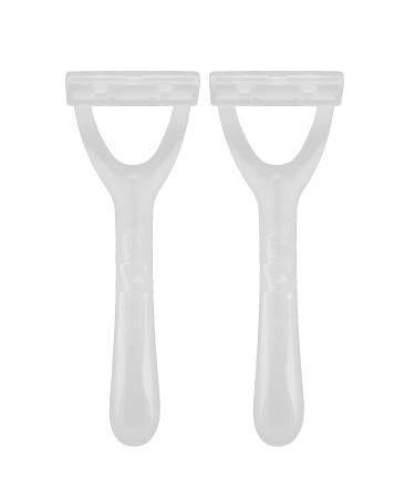 2 Pack Hair Removal Razor - T-Shape Transparent Stainless Steel Razors for Women's Body Hair Removal | Portable & Effective - Buy Online on GoSupps.com