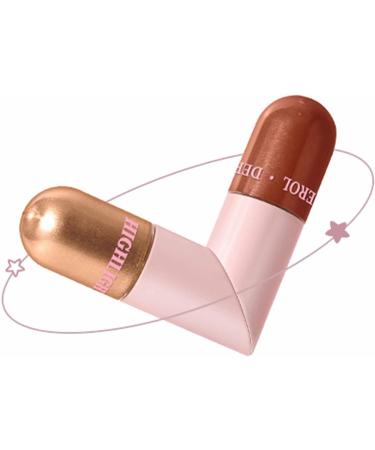 Cream Highlight Stick 2 Colors Foldable Contouring Highlighter | Long-Lasting Makeup as for Mom Wife Girlfriend Daughters Colleagues and 04 - Buy Online on GoSupps.com