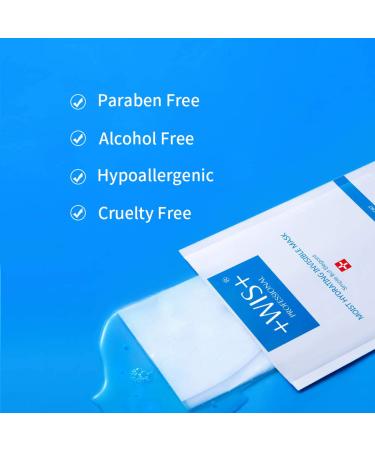 WIS Intensive Hydrating Facial Mask - 24 Pack with Hyaluronic Acid, Collagen, and Oil Control - Deep Moisturizing, Pore Shrink, Firming and Anti-aging - Gifts for Women and Men - Buy Online on GoSupps.com