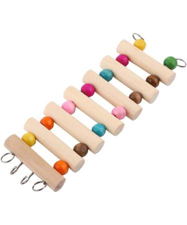 Pet Hanging Ladder - Wooden Suspension Bridge for Birds, Hamsters, and Rodents | 7 Steps Climbing Swing Toy for Cage Decor - Buy Online on GoSupps.com