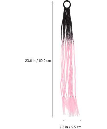 Ponytail Women's Hairstyle Decor Dreadlock Wig for Kids Kid Hair Ties Curly Wig Twist Bohemian Body Hair Accessory Hairpiece Passion Headband Hair Rope Hair Piece Child Braid Silk Black Pink - Buy Online on GoSupps.com