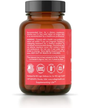 MD Logic Health Methyl-B12 5000 for Optimal Energy Levels* - 60 Fast Melt Tablets - 100% Vegan Product - Made in New York - Buy Online on GoSupps.com