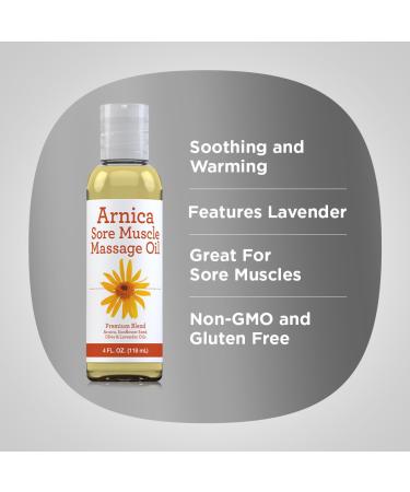 Piping Rock Arnica Massage Oil 4 fl oz | Soothe Sore Muscles | Premium Massage Therapy Oil - International Shipping Available - Buy Online on GoSupps.com