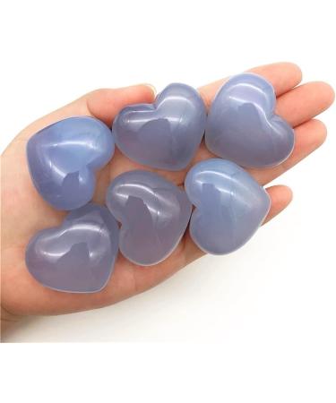 Saturey 1 Pack Natural Large Blue Chalcedony Heart Crystal Gem Meditation Treatment Suitable for Home - Buy Online on GoSupps.com