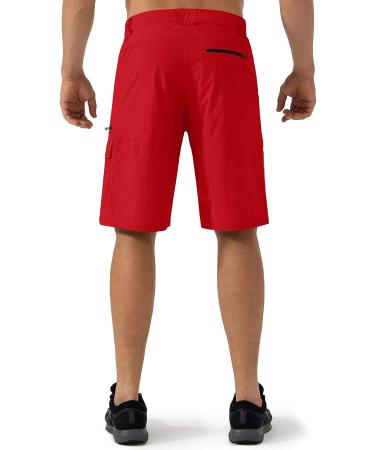 CRYSULLY Men's Cargo Quick Dry Shorts 34 Red - Outdoor Summer Casual Loose Fit - Buy Online on GoSupps.com