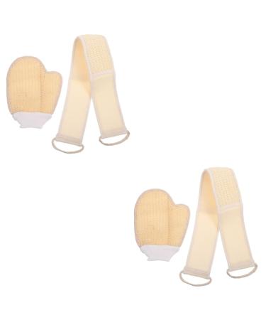 POPETPOP 2 Sets Bath Towel Set Back Scrub Brush Household Cleaning Sponges Bath Gloves Loofah Glove Shower Exfoliating Gloves Body Scrubbers Gloves for Cleaning Take a Bath Sisal Cleaner