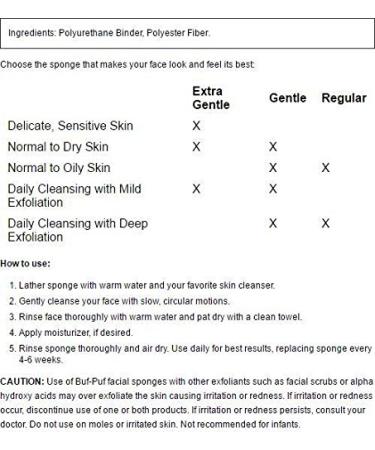 Buf-Puf Facial Sponge (Regular) - Exfoliating Facial Cleansing Sponge - Buy Online on GoSupps.com