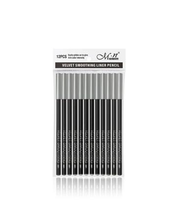 NJSHVVDA 12pcs/Lot Eyeliner Black Waterproof Long-Lasting Portable Eye Liner Pencil Smooth Easy Beauty Makeup Pen